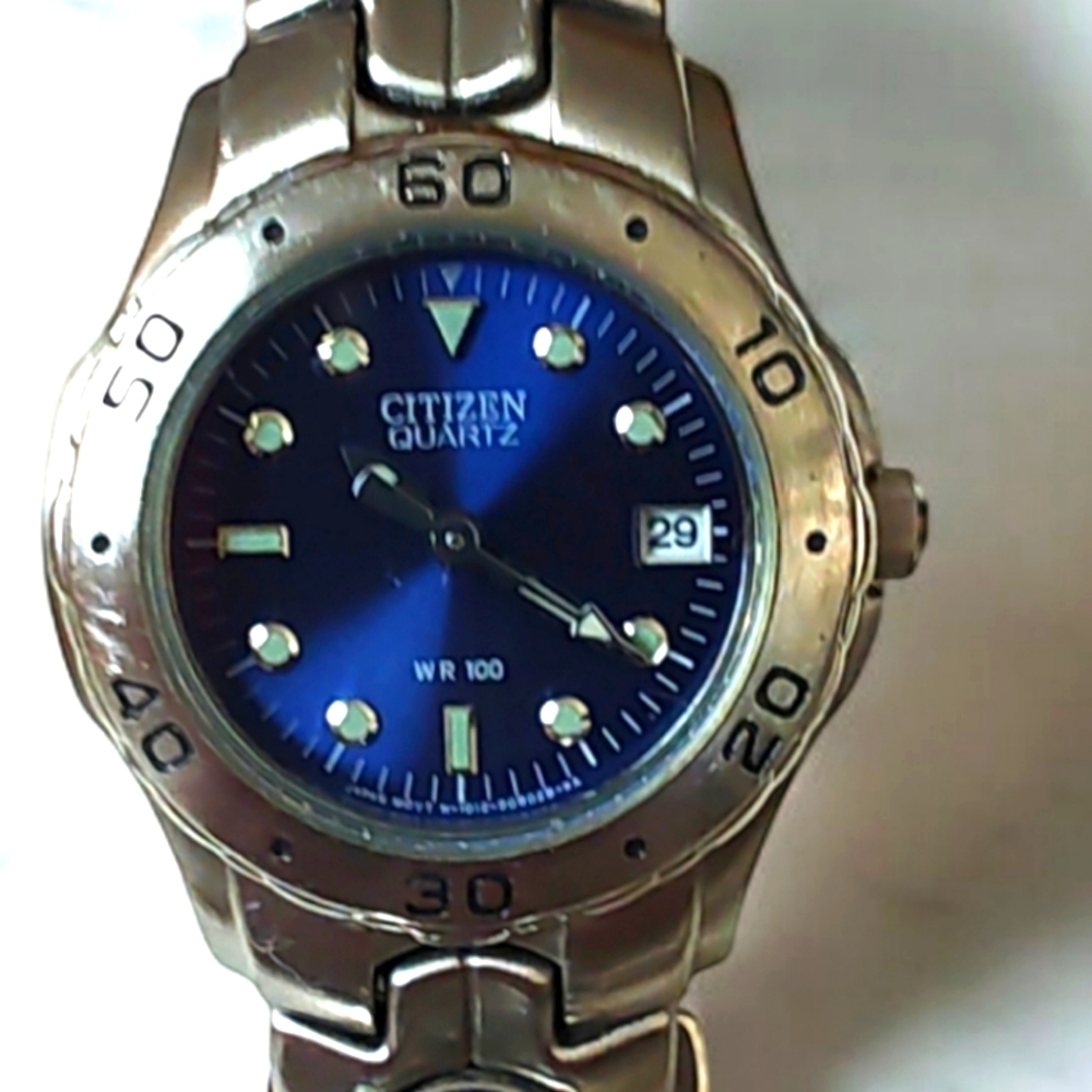 Citizens Women's Quartz Blue Faced Calendar Watch